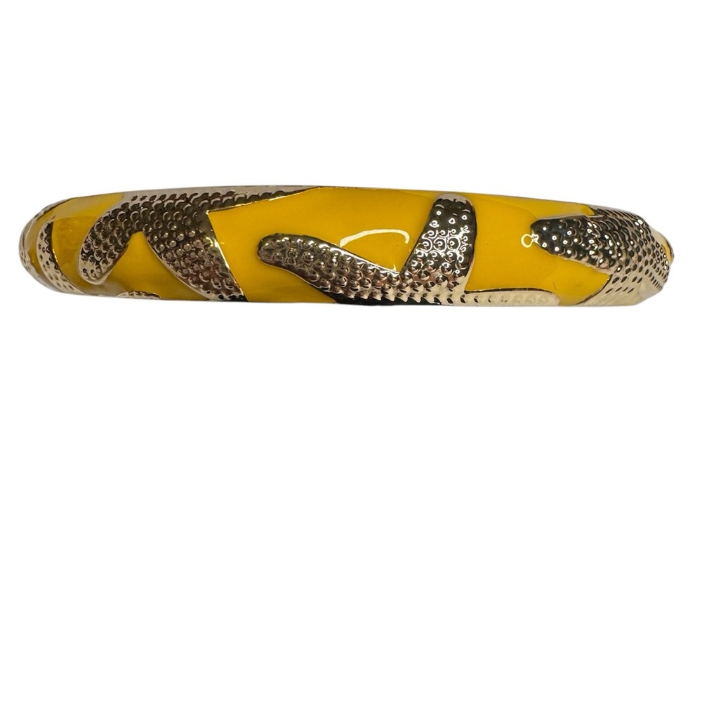Yellow and Gold Starfish Bangle Bracelet